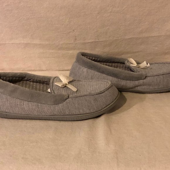 Size (XL)11-12 Dearforms Cozy Comfort Gray Slippers - Picture 4 of 8